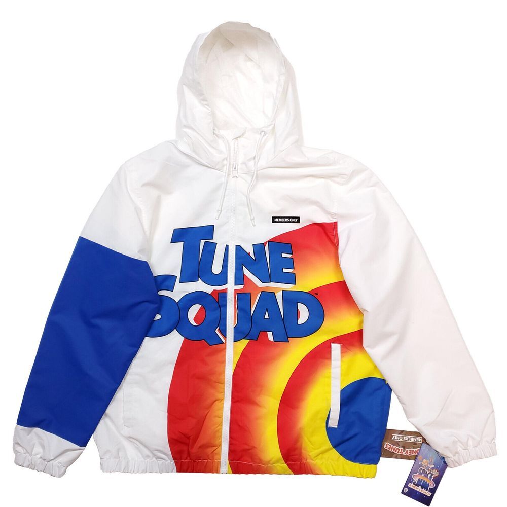 Space Jam Tune Squad Members Only XL‎ XLarge Windbreaker Jacket White Blue NWT